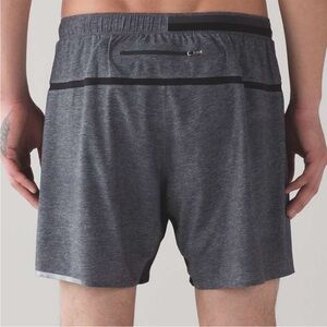 Lululemon Surge Short 7" Short Heathered Texture Printed Greyt Deep Coal